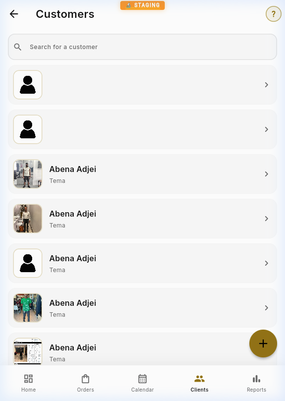 Customer list